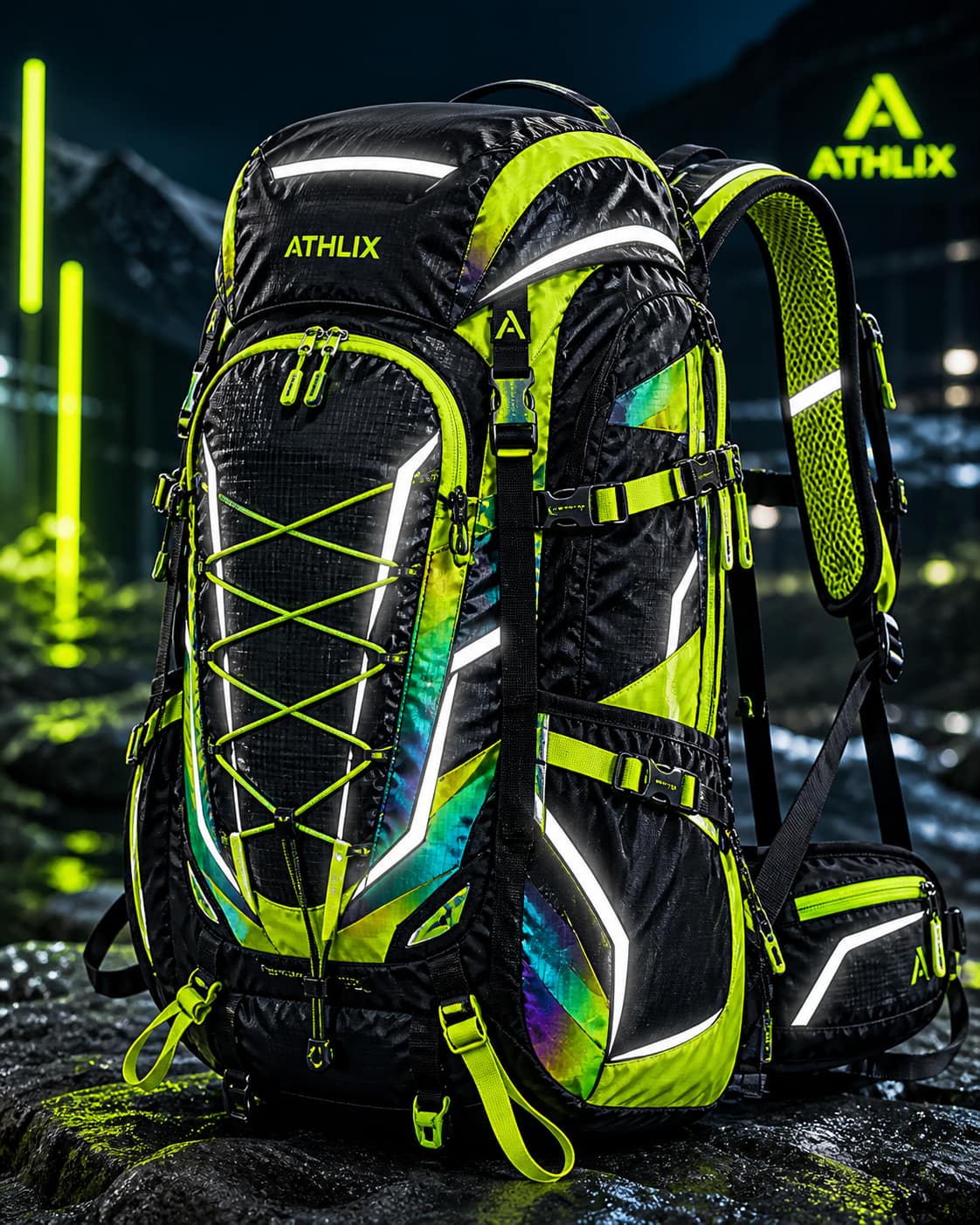 Athlix ReflectPro Reflective Hiking Backpack (60L)