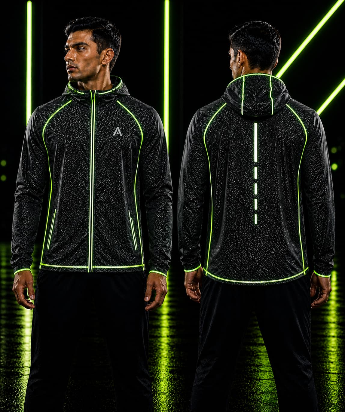 Athlix ReflectPro Lightweight Waterproof Reflective Jacket