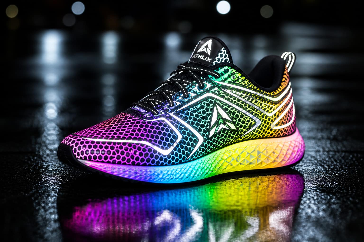 Athlix Neon Pulse Reflective Running Shoes
