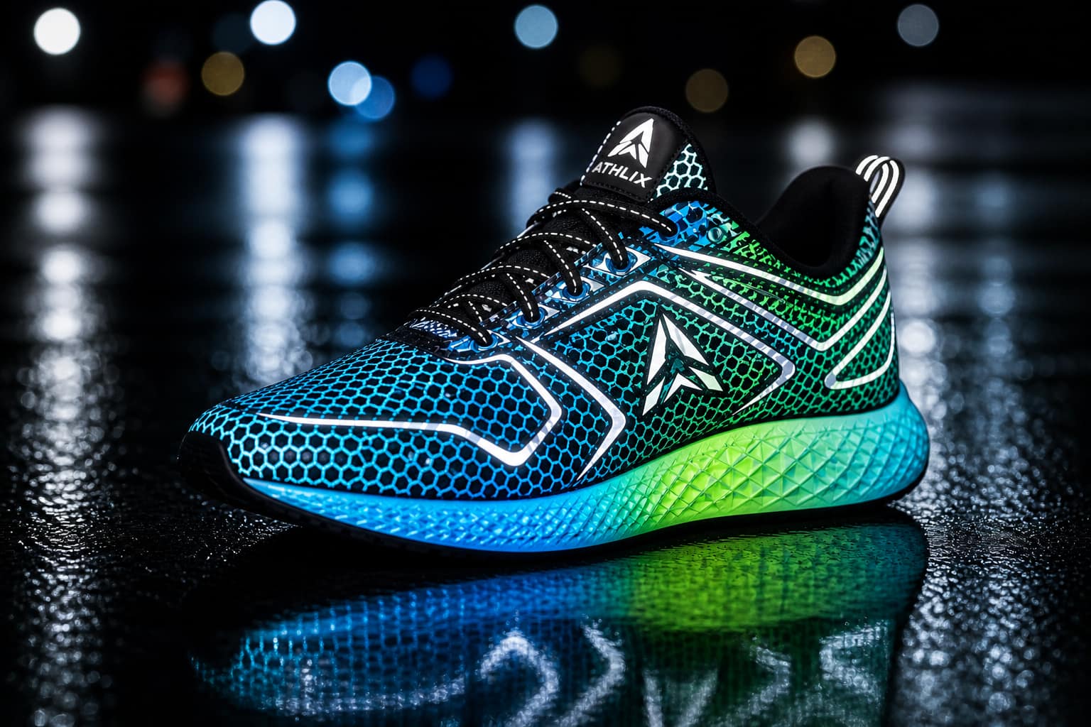 Athlix Neon Pulse Reflective Running Shoes