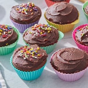 Dark chocolate vegan cupcake
